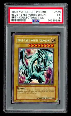 2002 YuGiOh Collector's Tins BLUE-EYES WHITE DRAGON BPT-003 Secret Rare PSA 5! - Image 1