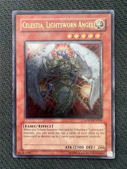 Yugioh Celestia, Lightsworn Angel Unlimited Edition Ultimate Rare LODT-EN024 MP - Image 1