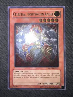 Yugioh Celestia, Lightsworn Angel Unlimited Edition Ultimate Rare LODT-EN024 MP - Image 2