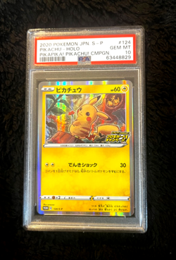 PSA 10 POKEMON JPN S PROMO PIKAPIKA! PIKACHU! CAMPAIGN 2020 #124 PIKACHU-HOLO - Image 1