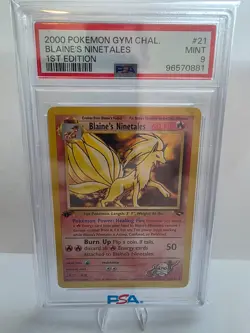 First Edition 2000 Pokemon Gym Challenge 21/132 Blaine's Ninetails PSA Mint 9 - Image 1