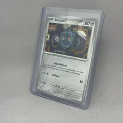 Pokemon - Phantasmal Flames - Bronzor (Reverse Holo) Crimped Error Card Miscut - Image 2