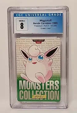 Wigglytuff #040 Bandai Carddass 1996 Pokemon Japanese Vending Card Graded CGC 8 - Image 2
