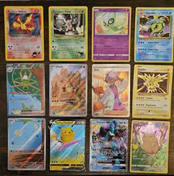 Pokemon 12 Card Lot. Holo Rocket's Moltres. Giovanni's Pinser. SIR. Promo Celebi - Image 1