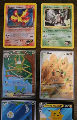 Pokemon 12 Card Lot. Holo Rocket's Moltres. Giovanni's Pinser. SIR. Promo Celebi - Image 2