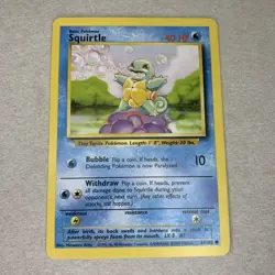 Pokemon TCG Squirtle Base Set, Card 63/102, Regular, 1999 - Image 1