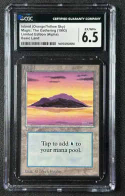 ISLAND ORANGE YELLOW SKY CGC 6.5 1993 MAGIC: MTG ALPHA LIMITED EDITION 8056 - Image 1