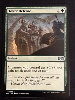 1x Tower Defense (147) Ravnica Allegiance LP MTG Magic the Gathering x1 MKE - Image 1