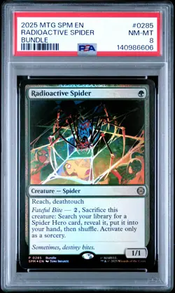 2025 MAGIC: THE GATHERING MARVEL'S SPIDER-MAN BUNDLE RADIOACTIVE SPIDER PSA 8 - Image 1