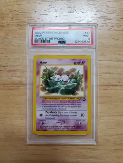 Pokemon PSA 9 MINT 2002 Mew Pokemon League #47 Black Star Promo Card - Image 1