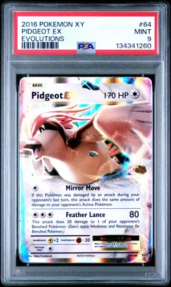 2016 POKEMON XY EVOLUTIONS #64 PIDGEOT EX PSA 9 - Image 1
