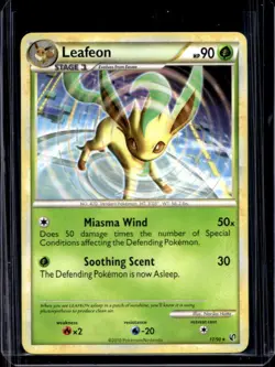 2010 Pokemon HeartGold & SoulSilver Undaunted Leafeon #17/90 - Image 1