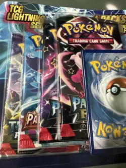 Pokemon TCG Lightning Set 4 Packs + 1 Bonus Card! - Sealed - 2 Paldean Fates!!! - Image 2