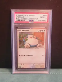 #122 SNORLAX PSA 10 2024 POKEMON SVP EN-SV BLACK STAR PROMO Three Pack Blisters - Image 1