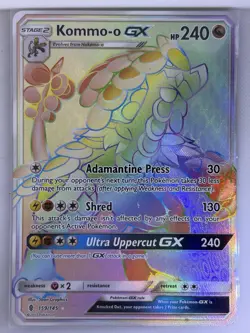 Kommo-o gx 159/145 Guardians Rising Secret Rare Rainbow Holo 2017 Pokemon Card - Image 1