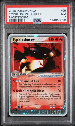 2003 POKEMON EX SANDSTORM #99 TYPHLOSION EX-HOLO PSA 7 - Image 1
