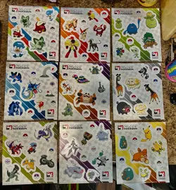 Lot Of 9 Play! Pokemon 2023 Sticker Sheets League Promo Pokemon CCG TCG Pikachu - Image 1