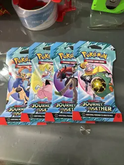 Set Of 4 Pokemon Journey Together Scarlet & Violet Booster Pack Factory Sleeved - Image 2