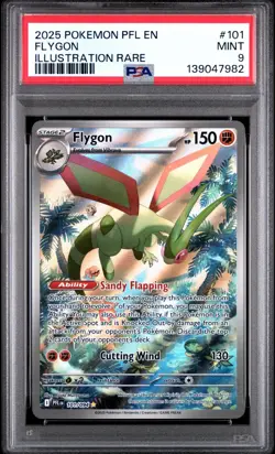 2025 Pokemon Phantasmal Flames PFL EN Flygon Illustration Rare PSA 9 Mint #101 - Image 1