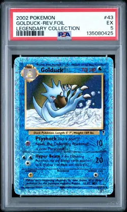 2002 POKEMON LEGENDARY COLLECTION #43 GOLDUCK-REVERSE FOIL PSA 5 - Image 1
