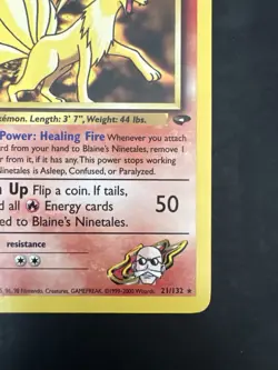Pokemon Vintage Non Holo Rare Blaine’s Ninetales Gym Challenge 21/132 WotC - Image 4