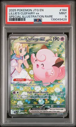 2025 POKEMON JTG SPECIAL ILLUSTRATION RARE #184 LILLIE'S CLEFAIRY EX PSA 9 - Image 1