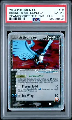 2004 POKEMON EX TEAM ROCKET RETURNS #96 ROCKET'S ARTICUNO EX-HOLO PSA 6 - Image 1