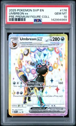 2025 POKEMON PROMO PRISMATIC EVOLUTIONS FIGURE COLLECTION #176 UMBREON EX PSA 10 - Image 1
