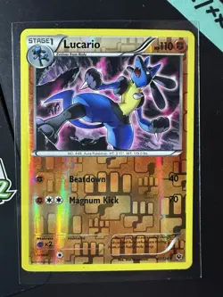 Lucario 47/124, Fates Collide, Reverse Holo, Rare, Pokemon TCG, 2016, NM - Image 1