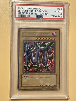 Yu-Gi-Oh! TCG Serpent Night Dragon Magic Ruler MRL-103 1st Edition PSA 8 Card NM - Image 1