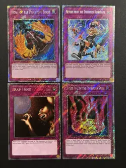 2024 YUGIOH RA03 1ST ED PLATINUM SECRET RARE TRAP HOLE NM BONUS SET - Image 1