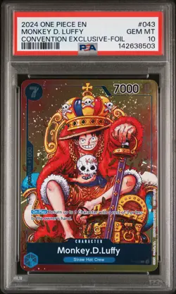 2024 ONE PIECE PROMOS CONVENTION EXCLUSIVE-FOIL #043 MONKEY D. LUFFY PSA 10 - Image 1