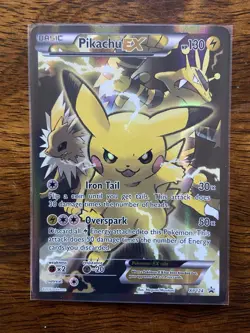 Pokemon Pikachu EX XY124 Promo XY Holo Basic Card 2016 - LP - Image 1