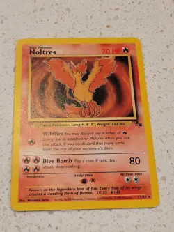 Pokemon TCG Fossil Set Moltres Card 27/62 NM - Image 1