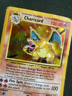 Charizard 4/102 Base Set Holo *Heavy Play/Damaged* Vintage Pokemon TCG Card - Image 1