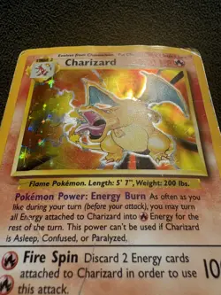 Charizard 4/102 Base Set Holo *Heavy Play/Damaged* Vintage Pokemon TCG Card - Image 2