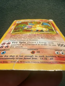 Charizard 4/102 Base Set Holo *Heavy Play/Damaged* Vintage Pokemon TCG Card - Image 4