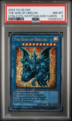 2024 YU-GI-OH! STAINLESS STEEL EGYPTIAN GOD CARDS THE GOD OF OBELISK PSA 8 - Image 1