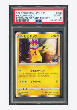 Pokemon PSA 6 Pikachu Promo 2022 272/S-P Pokemon Go Card File Japanese - Image 1