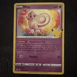 Pokemon TCG Celebrations Mew Holo Rare Card 011/025 NM Condition - Image 1