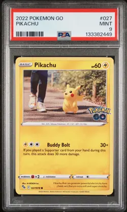 2022 POKEMON GO #027 PIKACHU PSA 9 - Image 1