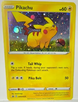 Pokemon Pikachu 🌀 Fart Swirl SWSH039 Cosmo Holo Bleed Error Rare Black Star... - Image 1