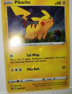Pokemon Pikachu 🌀 Fart Swirl SWSH039 Cosmo Holo Bleed Error Rare Black Star... - Image 5