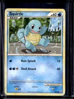 2010 Pokemon HeartGold & SoulSilver Unleashed Squirtle Reverse Holo #63/95 - Image 1