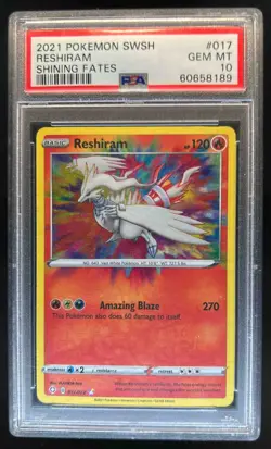 2021 Pokemon SWSH Shining Fates Reshiram #017/072 PSA 10 - Image 1