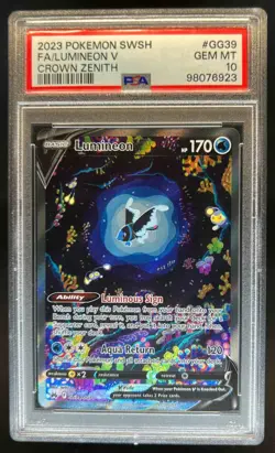 2023 Pokemon SWSH Crown Zenith Lumineon V Galarian Gallery #GG39/GG70 PSA 10 - Image 1