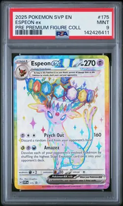 2025 POKEMON PROMO PRISMATIC EVOLUTIONS FIGURE COLLECTION #175 ESPEON EX PSA 9 - Image 1