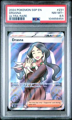 2024 POKEMON SSP EN-SURGING SPARKS ULTRA RARE #231 DRASNA PSA 8.5 - Image 1