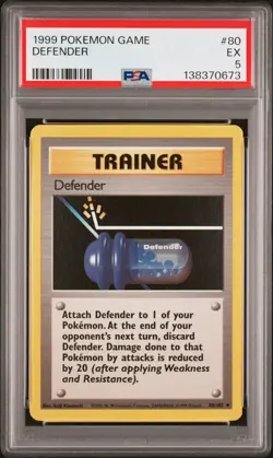 1999 POKEMON BASE SET UNLIMITED #80 DEFENDER PSA 5 - Image 1