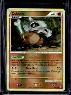 2010 Pokemon HeartGold & SoulSilver Triumphant Cubone Reverse Holo #60/102 - Image 1